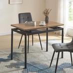 [en.casa] Eettafel Hemnes 100x60x75 cm eikenkleurig en zwart, Huis en Inrichting, Verzenden, Nieuw