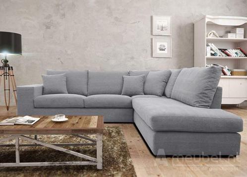Hoekbank Gouda - hoekbanken - Zilver, Huis en Inrichting, Banken | Sofa's en Chaises Longues, Nieuw, Stof