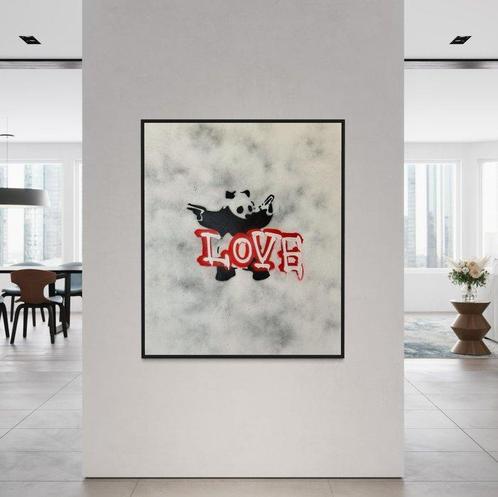 Timo Wedell - Pistol Love Panda Like Banksy - XL · No, Antiek en Kunst, Kunst | Schilderijen | Modern