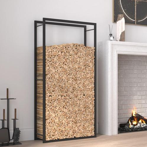 vidaXL Haardhoutrek 80x28x154 cm staal matzwart, Huis en Inrichting, Haarden, Nieuw, Verzenden