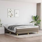 vidaXL Boxspring met matras stof taupe 180x200 cm, Eenpersoons, Verzenden, Nieuw, 80 cm