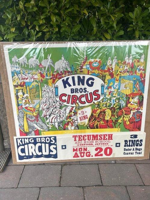 King bros - Circus Poster king bros, Antiek en Kunst, Kunst | Tekeningen en Foto's