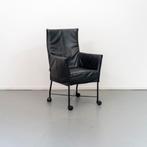 12x Montis Chaplin Stoel Zwart Leer - Zwart/Wiel, Huis en Inrichting, Stoelen, Ophalen, Zo goed als nieuw, Zwart, Leer