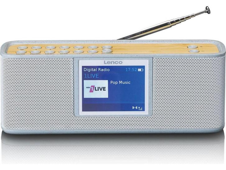Lenco PDR-046 - DAB+ Radio - Bluetooth speaker - Grijs, Audio, Tv en Foto, Radio's, Zo goed als nieuw, Verzenden
