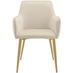 Eetkamerstoel Avane, fluweellook, gestoffeerd - beige, Set v, Huis en Inrichting, Stoelen, Verzenden, Nieuw