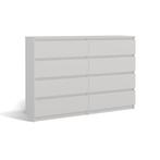 Ladekast  140 cm 8 lades Wit (Slaapkamer), Huis en Inrichting, Kasten | Ladekasten, 5 laden of meer, Verzenden, Nieuw, Overige houtsoorten