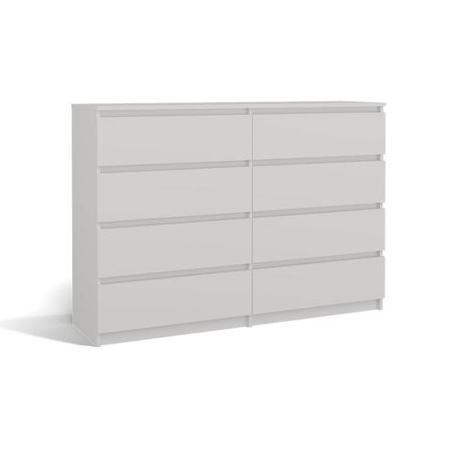 Ladekast  140 cm 8 lades Wit (Slaapkamer), Huis en Inrichting, Kasten | Ladekasten, Nieuw, 5 laden of meer, Overige houtsoorten