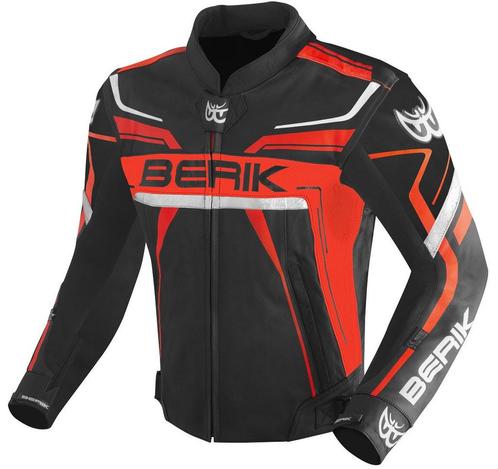 Berik Absolute Race Zwart Neon Rood Leren Motorjas, Motoren, Kleding | Motorkleding, Heren, Nieuw met kaartje, Jas | leer, Verzenden