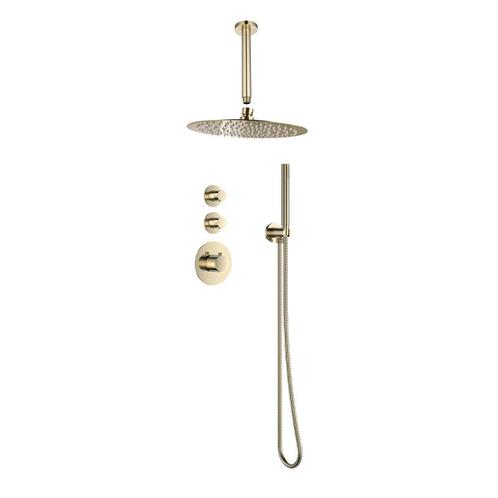 Sani Royal Pro Inbouw Regendouche Goud Geborsteld Messing, Doe-het-zelf en Verbouw, Sanitair