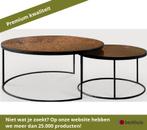 Ethnicraft Nesting Indoor salontafel 92x92x41 cm - Brons, Ophalen of Verzenden, Nieuw, Overige materialen