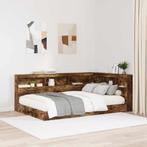 vidaXL Opberghoofdbord met plank Gerookt eiken 120 cm, Verzenden, Nieuw, Bruin, Hout