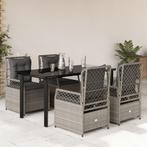 vidaXL 5-delige Tuinset met kussens poly rattan lichtgrijs, Tuin en Terras, 4 zitplaatsen, Nieuw, Tuinset, Verzenden