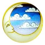 Fako Bijoux - Click Button - Glas - Maan Wolken, Verzenden, Nieuw