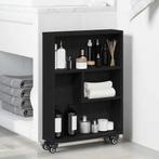 vidaXL Smalle Opslagwagen Zwart eiken 48 x 13 x 68 cm, Huis en Inrichting, Kasten | Boekenkasten, Verzenden, Nieuw, Overige houtsoorten