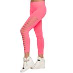 Neon Roze Legging Gaten L-XL, Verzenden, Nieuw