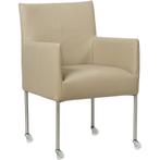 Leren Eetkamerstoelen Taupe, Huis en Inrichting, Stoelen, Ophalen of Verzenden, Nieuw, Leer