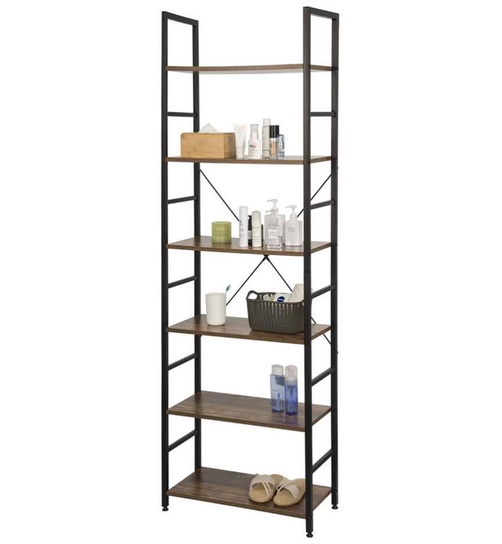 Vakkenkast 6-Laags – Houten Opergkast met Metalen Frame, Huis en Inrichting, Kasten | Boekenkasten, Nieuw, Met plank(en), Verzenden