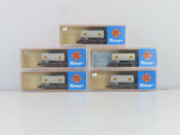 Roco N - 25050 - Modeltrein goederenwagon (5) - 5x 2-assige, Hobby en Vrije tijd, Modeltreinen | N-Spoor