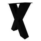 Gratis Verzending - Set zwarte X tafelpoten 43 cm met, Huis en Inrichting, Overige vormen, Nieuw, Modern, Ophalen of Verzenden