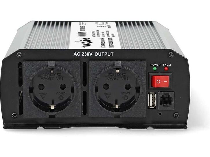 Nedis Omvormer 1000W - Spanningsomvormer 24V naar 230V - 2x, Watersport en Boten, Navigatiemiddelen en Scheepselektronica, Zo goed als nieuw