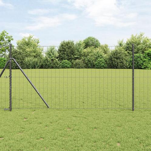 vidaXL Euro Hek met 7 Posts 1x10 m Gegalvaniseerd Staal, Tuin en Terras, Schuttingen, Nieuw, IJzer, Verzenden