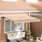 vidaXL Inklapbaar Zonnescherm Geel en Oranje en Wit, Verzenden, Nieuw