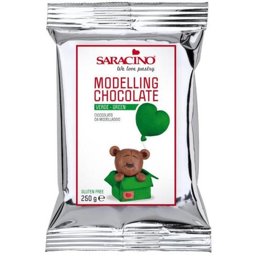 Saracino Modelleer Chocolade Groen 250g, Hobby en Vrije tijd, Taarten en Cupcakes maken, Nieuw, Verzenden