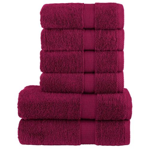 vidaXL 6-delige Handdoekenset SOLUND 600 g/m² bordeauxrood, Huis en Inrichting, Badkamer | Badtextiel en Accessoires, Rood, Nieuw