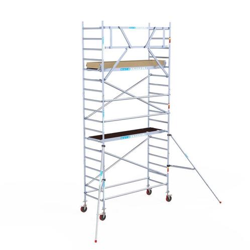 Basic rolsteiger 90 x 6,2m werkhoogte, Doe-het-zelf en Verbouw, Steigers, Rolsteiger of Kamersteiger, Nieuw, 5 meter of hoger