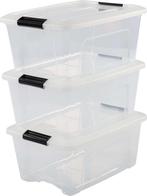IRIS Topbox Opbergbox - 15L - Kunststof - Transparant/Zwart, Ophalen of Verzenden, Zo goed als nieuw