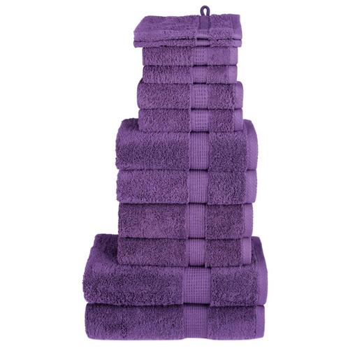 vidaXL 12-delige Handdoekenset SOLUND 600 g/m² paars, Huis en Inrichting, Badkamer | Badtextiel en Accessoires, Paars, Nieuw, Verzenden