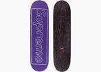 Kaws (1974) - Kaws x Supreme Purple Skateboard Chalk Logo