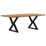 vidaXL Eettafel met natuurlijke rand 200x100x74cm eikenhout, Huis en Inrichting, Verzenden, Nieuw