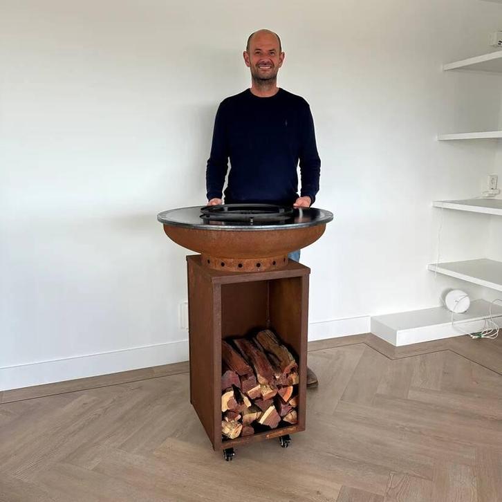 BBQ Plancha Grill Cortenstaal 8mm Camarada 2.0 - Ø70cm, Tuin en Terras, Houtskoolbarbecues, Verzenden