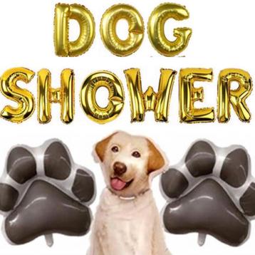 Folie ballon letters Dog Shower goud beschikbaar voor biedingen