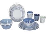 Bo-Camp - Servies - Mix & Match- 16 Stuks - Blauw, Verzenden, Zo goed als nieuw