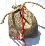 Jute zakje met 5 pepernoten en gelukspoppetje Sinterklaas, Diversen, Verzenden, Nieuw