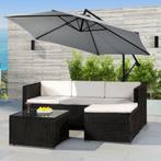 Loungeset Punta Cana M - Polyrotan - Zwart - Beige, Verzenden, Nieuw