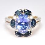 Ring - 14 karaat Geel goud - 6.32ct. tw. Gemengde edelstenen, Nieuw