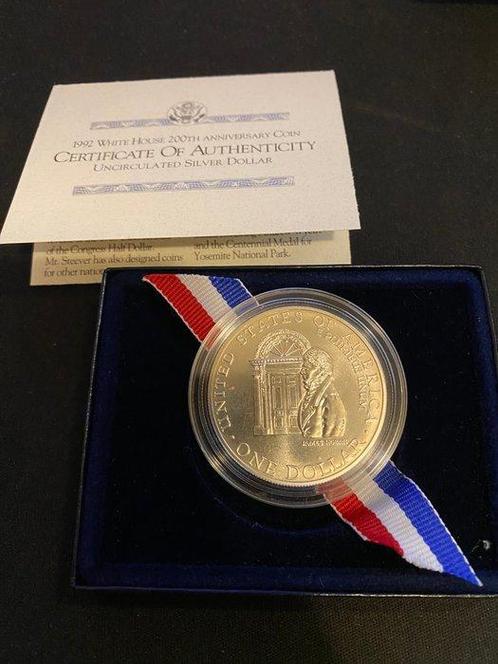 Verenigde Staten. White House Silver Dollar 1992-D/ With box, Postzegels en Munten, Munten | Europa | Niet-Euromunten