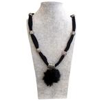 Fako Bijoux® - Halsketting - Pluizenbol - 90cm - Zwart, Sieraden, Tassen en Uiterlijk, Kettingen, Verzenden, Nieuw