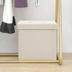 vidaXL Opbergkruk inklapbaar kunstlinnen crèmewit, Huis en Inrichting, Stoelen, Verzenden, Nieuw, Wit