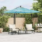 vidaXL Parasol met stalen paal 269x269x235 cm blauw, Tuin en Terras, Verzenden, Nieuw, 2 tot 3 meter
