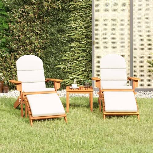 vidaXL 3-delige Loungeset Adirondack massief acaciahout, Tuin en Terras, Tuinsets en Loungesets, Loungeset, Nieuw, 3 zitplaatsen