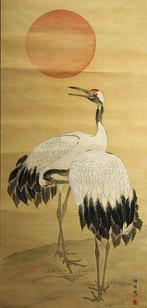 Cranes - With signature and seal  Tankei - Japan (Zonder