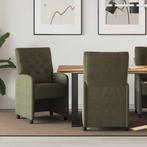 vidaXL Dining Stoelen met Wielen 2 pcs Leger groen 58 x 67 x, Verzenden, Nieuw