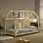 Kinderbed houten bed huisbed grenen 90x200 cm houtkleurig, Nieuw, Verzenden