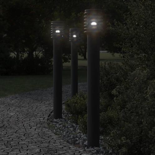 vidaXL Vloerlamp voor buiten 3 st 110 cm roestvrijstaal, Tuin en Terras, Buitenverlichting, Nieuw, Verzenden