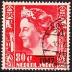 Nederlands-Indië 1947 - Wilhelmina met opdruk en variatie:, Postzegels en Munten, Postzegels | Nederland, Gestempeld
