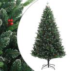 vidaXL Kunstkerstboom met scharnieren en rode bessen 210 cm, Verzenden, Nieuw